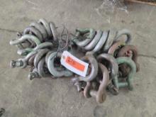 APPROX (24) 6 1/2 TON - 8 1/2 TON SHACKLES SUPPORT EQUIPMENT