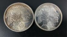 (2) US 1oz Silver Coins