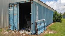 Blue 40' Shipping Container- Door Not Attached, with Contents. No removal/loading assistance for