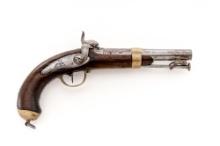 Antique French Model 1837 Naval and Marine Percussion Pistol, by Chatellerault Arsenal