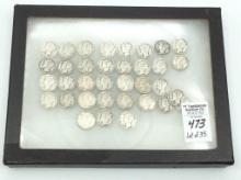 Collection of 35 Various Mercury Dimes-