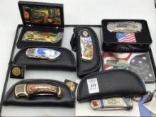Lot of 6 Franklin Mint Collector Knives w/ Box,
