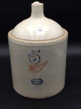 5 Gal Crock Jug Front Marked Redwing Union