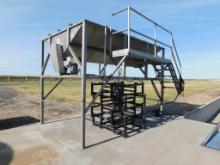 Stainless Steel Hopper w/Auger on Elevated Portable Platform (LOCATED IN WINERY)