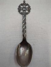 SILVER PLATED COLLECTOR SPOON WITH NORWAY AND 40GR STAMPED ON BACK. 4"