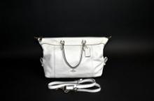 Coach Cream Pebbled Leather Hand Bag No. G1757-F59321 w/ Detachable Shoulder Strap
