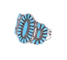 Zuni S. Silver Petite Point Turquoise Bracelet 70s