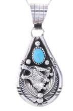 Navajo Running Bear Silver Wolf Head Necklace