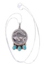 Navajo R. Sam Silver Buffalo Nickel Necklace