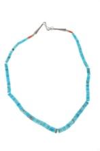 Navajo Cripple Creek Turquoise Red Coral Necklace