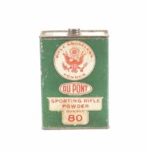 Du Pont Rifle Smokeless Powder Number 80 c. 1940s