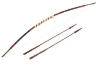 Cheyenne Beaded Bow and Metal Tip Arrows