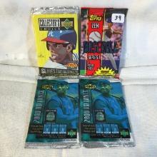 Lot of 4 Assorted Baseball Sports Trading Card Packs  -  See Pictures