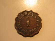 Foreign Coins: 1944 (WWII) Cypress 1/2 Piastre