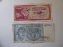 Foreign Currency: 1978 & 1992  Yugoslavia 100 Dinars