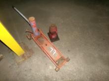 LOT WITH WELDING WIRE, METAL STANDS, JACK AND MISC.,  **SHELVES DOES NOT SE