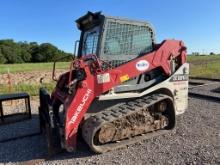 2017 Takeuchi TL10V-2 Rubber Track Skid Steer, Cab, AC, Quick Connect Bucke