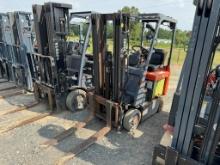 TOYOTA 7FBCU18 FORKLIFT, 3698 HRS  AC/BATTERY POWERED, OROPS, 3 STAGE MAST,