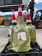 ( 1 ) STACK OF SAFETY TRAFFIC CONES, APPROX 15in X 27in, APPROX 20 CONES TOTAL