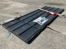 ( 1 ) STACK OF UNUSED METAL ROOF PANELS, APPROX 8FT L x 3FT W , APPROX 70 PANELS IN STACK