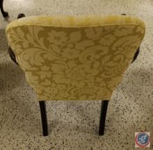 Gold upholstered sitting chair 18" tall