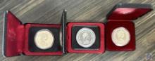 (3) Canadian silver dollars: Elizabeth II 1952-1977