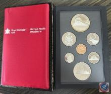 1986 Canadian Uncirculated Proof Set in Black Leather Case