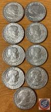 (9) Uncirculated 1981 Susan B Anthony Dollars