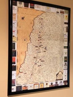 Framed Napa Valley Map