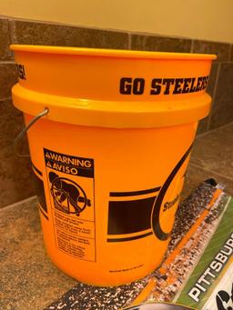 Pittsburgh Steelers Plastic Bucket and Grilling Apron
