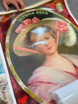 Group of Laminated Retro Olympia Beer Posters
