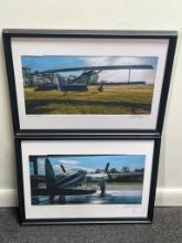 Group of 2 Framed and Signed Original Dan Patterson Aviation Photographs