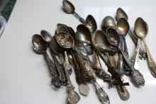 28 SILVER PLATE COLLECTORS SPOONS FROM MANY DESTINATIONS