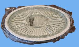 (2) Silver Plate Mirrored Footed Trays: 15 1/2”