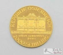 (1990) 2000 Schilling Vienna Philharmonic .999 Fine Gold Coin
