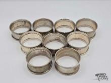 (9) Reed & Barton Sterling Silver Napkins Rings, 125g