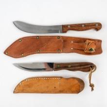 2 Vintage Butcher/ Field Kitchen Knives
