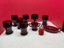 Ruby red glassware