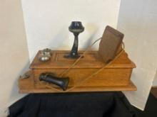 vintage wooden wall telephone