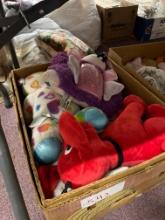 3 large boxes of stuffed animals teddy bears