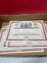 Railroad stock certificates, Reading company great graphics 10 pieces 1965