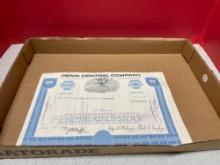 Railroad stock certificates, PENN central Company, 1969, 20 pieces