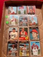 Vintage Cincinnati Reds baseball cards, and other sports cards
