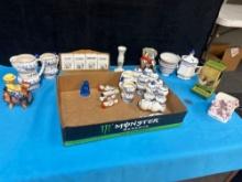 Blue onion, ceramic set spice holders and other porcelain ceramic items