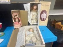 Heritage dolls Ashley, princess House Katrina, and tender toddlers dolls