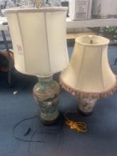oriental and floral decorative lamps with lampshades