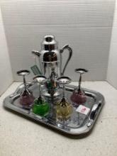 Farber brothers cocktail set with tray
