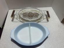 Pyrex royal serving dish with cradle new old stock