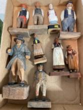 Hand carved and hand painted wooden figurines