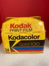 Vintage Kodak tote with film and cameras